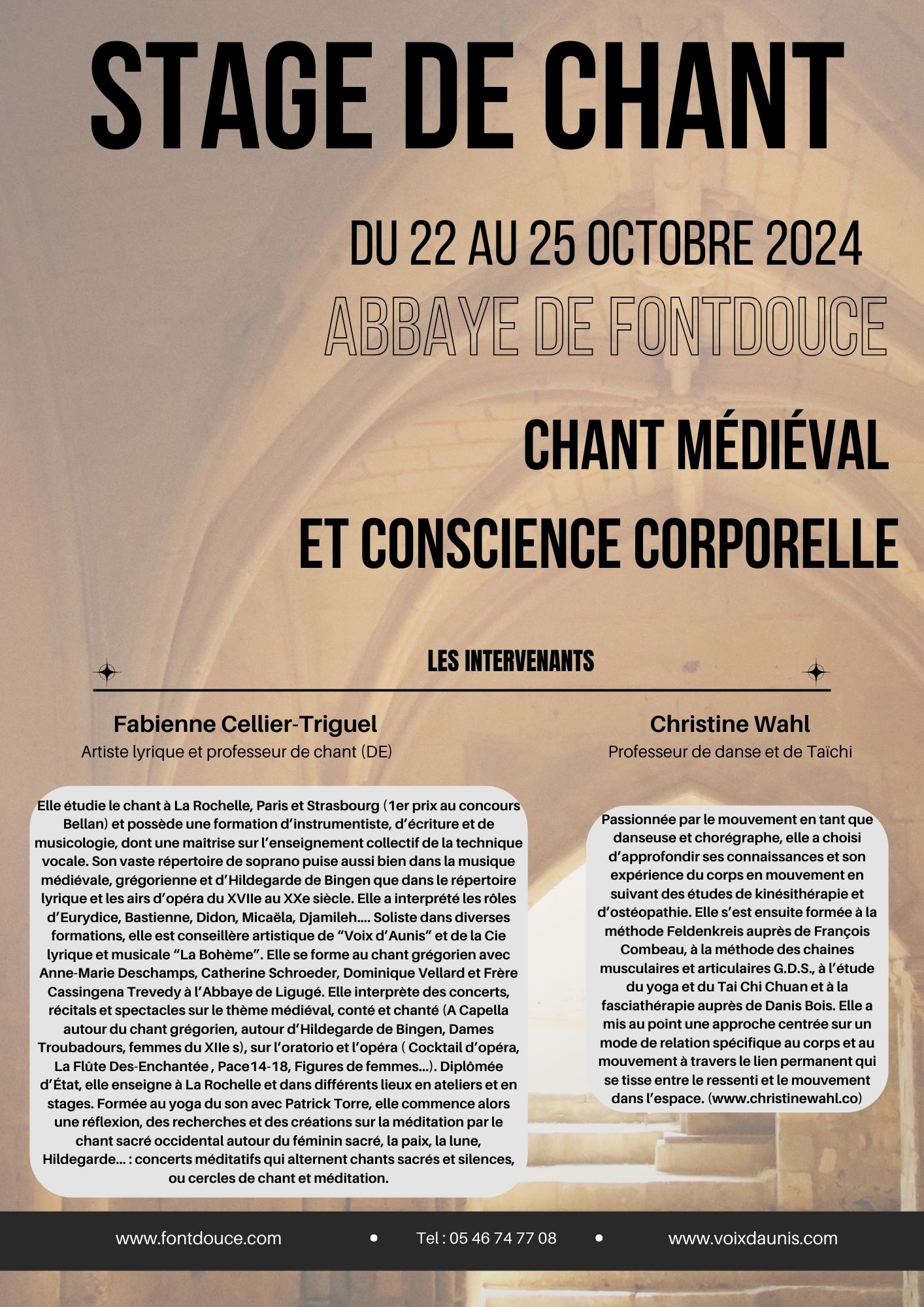 Flyer Stage de chant Octobre 2024 recto