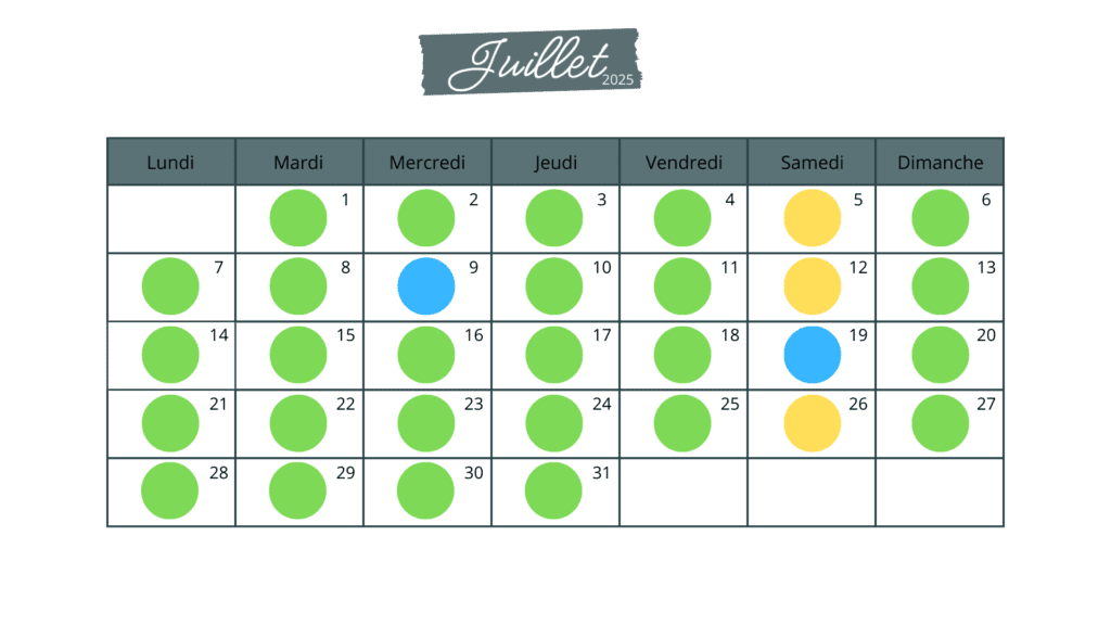 horaire Fontdouce juillet
