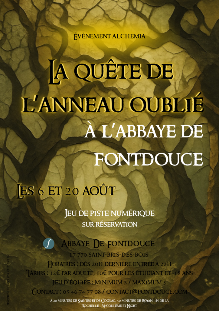 Affiche soirée Alchemia- 6 et 20 août-jeu de piste numérique
