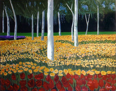 Tableau de Bernard L'Hostis, intitulé Spring Floriade Festival